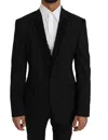 Dolce & Gabbana Black Martini Slim Fit Jacket Blazer In Black