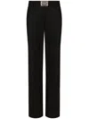 Dolce & Gabbana Flared Flannel Pants With Logo Tag In Black