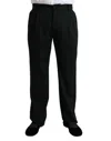 Dolce & Gabbana Black Wool Formal Straight Fit Dress Pants In Black