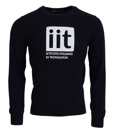 Dolce & Gabbana Cashmere Iit Crew Neck Pullover Sweater In Black