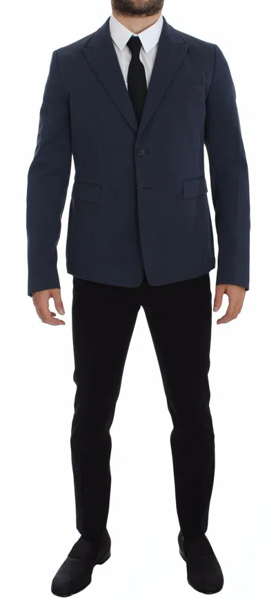 Dolce & Gabbana Elegant Cotton Stretch Blazer Men's Jacket In Blue