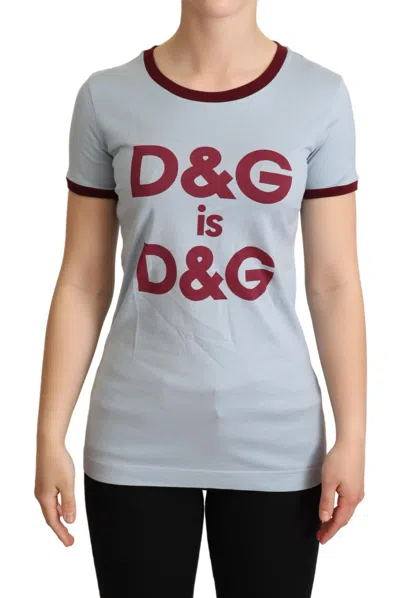 Dolce & Gabbana Logo-print Crewneck T-shirt In Blue