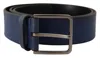 Dolce & Gabbana Elegant Blue Leather Belt With Silver Buckle