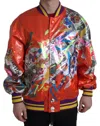 Dolce & Gabbana Orange Polyester Button Blouson Jacket In Orange