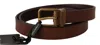 Dolce & Gabbana Brown Leather Rustic Buckle Cintura Belt In Brown
