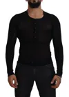 Dolce & Gabbana Black Cashmere Crew Neck Pullover Sweater In Black