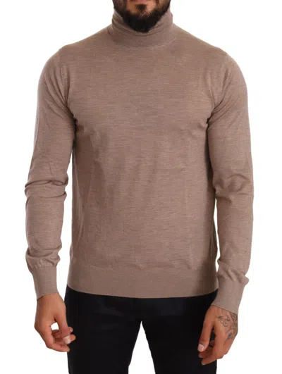 Dolce & Gabbana Elegant Cashmere Turtleneck Men's Sweater In Brown