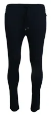 Dolce & Gabbana Black Cotton Skinny Jogger Sweatpants Pants In Blue