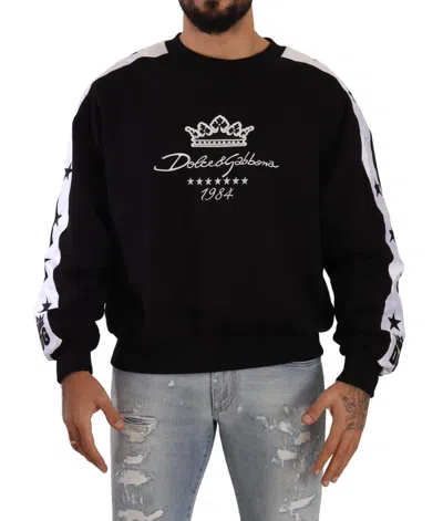 DOLCE & GABBANA DOLCE & GABBANA ELEGANT CROWN 1984 CREWNECK MEN'S SWEATER