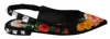 Dolce & Gabbana Floral-print Crystal-embellished Twill Flats