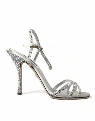 Pre-owned Dolce & Gabbana Elegant Crystal Embellished Heels Sandals