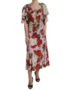 Dolce & Gabbana Elegant Crystal-embellished Silk Women's Dress In Red