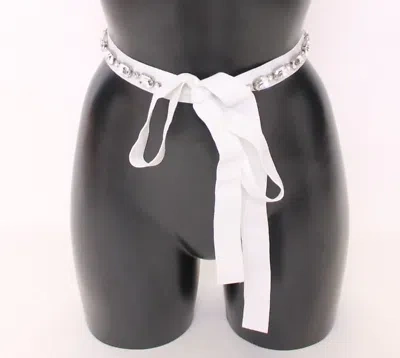 Pre-owned Dolce & Gabbana Elegant Crystal-embellished Waist Belt