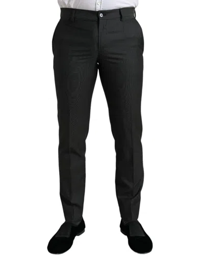 Dolce & Gabbana Elegant Dark Grey Skinny Dress Men's Pants In Dark Gray