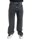 Dolce & Gabbana Dark Gray Cotton Straight Fit Men Denim Jeans In Black