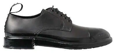 Pre-owned Dolce & Gabbana Elegant Derby Lace-up Leather Shoes In Black