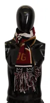 Dolce & Gabbana Multicolor Wool Knit Dg King Shawl Wrap Scarf