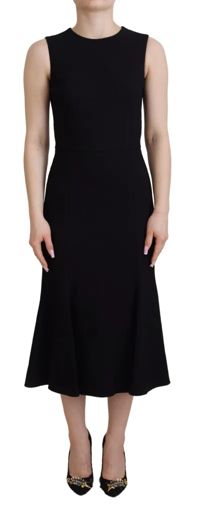 Dolce & Gabbana Elegant Fit And Flare Black Sheath Dress