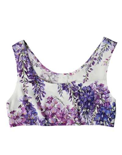 DOLCE & GABBANA ELEGANT FLORAL CROPPED TOP