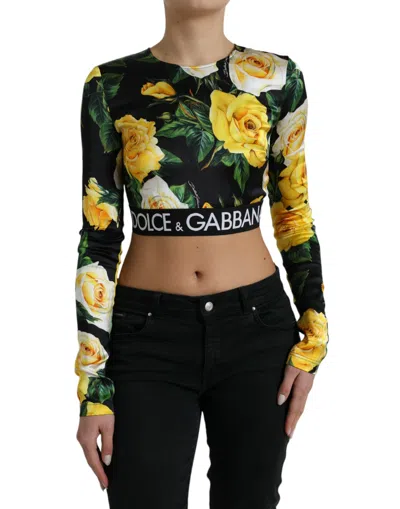 Dolce & Gabbana Elegant Floral Cropped Women's Blouse In Multicolor