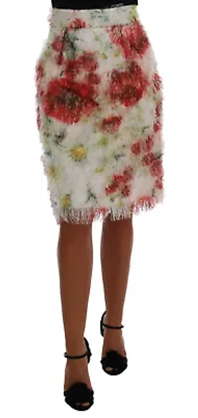 Pre-owned Dolce & Gabbana Elegant Floral High-waist Pencil Skirt