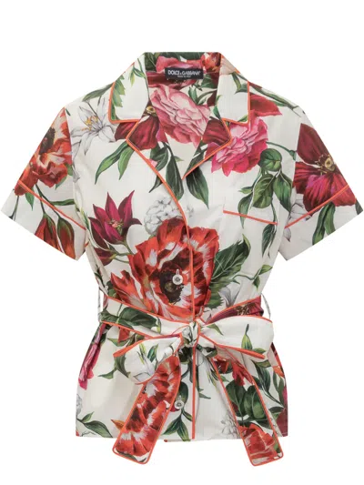 Dolce & Gabbana Elegant Floral Print Button-up Shirt - Fw25 In Multi
