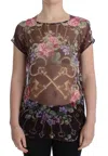 Dolce & Gabbana Elegant Floral Silk Blouse With Cap Women's Sleeves