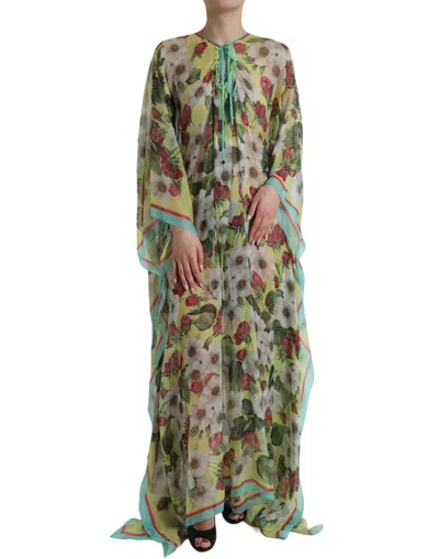 Dolce & Gabbana Elegant Floral Silk Maxi Women's Dress In Multicolor