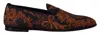 Dolce & Gabbana Black Jacquard Polyester Slip On Loafers Shoes