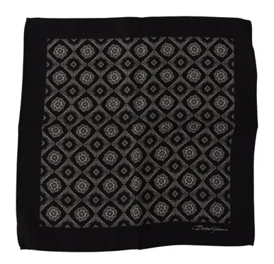 Dolce & Gabbana Elegant Geometric Silk Square Scarf In Black