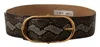 Dolce & Gabbana Brown Exotic Leather Gold Oval Buckle Belt