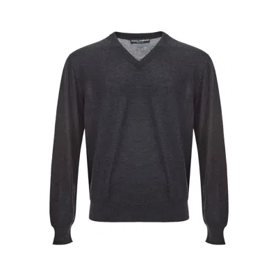 Dolce & Gabbana Elegant Gray Cashmere Sweater For Men