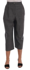 Dolce & Gabbana Elegant Gray Check Capri Wool Pants In Gray