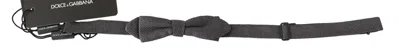 Dolce & Gabbana Elegant Gray Silk Bow Men's Tie