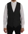 Dolce & Gabbana Elegant Gray Striped Vest Waistcoat In Gray