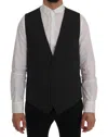 Dolce & Gabbana Elegant Gray Striped Vest Waistcoat In Gray