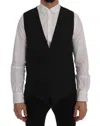 Dolce & Gabbana Elegant Gray Striped Wool Blend Men's Vest In Gray