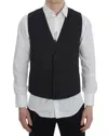 Dolce & Gabbana Gray Striped Formal Vest In Gray
