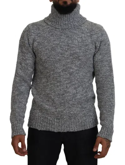 Dolce & Gabbana Elegant Gray Wool-blend Turtleneck Sweater