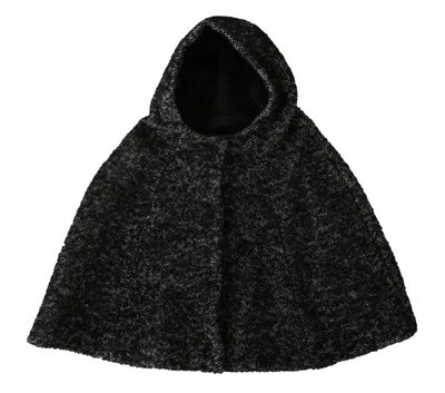 Dolce & Gabbana Elegant Gray Wool Hooded Scarf By Iconic Italian Women's Label