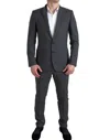 Dolce & Gabbana Elegant Grey Checkered Slim Fit Men's Suit In Gray