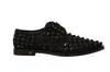 Dolce & Gabbana Elegant Gros Grain Lace-up Jeweled Flats In Black