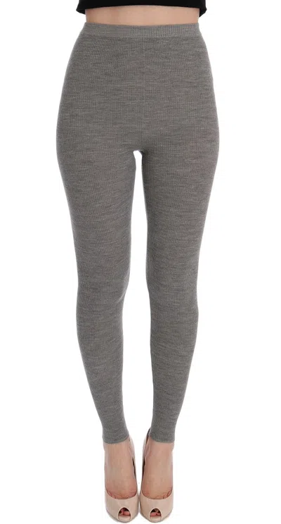 Dolce & Gabbana Cashmere Stretch Leggings In Gray