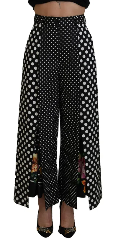 Dolce & Gabbana Polka-dot Cotton Trousers In Multi