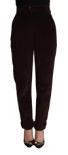 Dolce & Gabbana Bordeaux Corduroy Cotton Trouser Tapered Pants In Blue