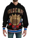 Dolce & Gabbana Black Sweater Pig Of The Year Hooded In Black