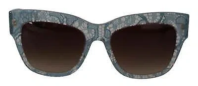 Pre-owned Dolce & Gabbana Elegant Lace Detail Blue Sunglasses