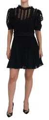 Dolce & Gabbana Elegant Lace Detailed A-line Mini Dress