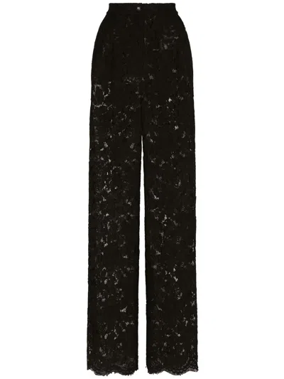 Dolce & Gabbana Elegant Lace Pants For Women In Black