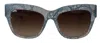 Dolce & Gabbana Blue Lace Acetate Rectangle Dg4231 Shades Sunglasses In Blue